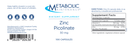 zinc picolinate 30 mg (metabolic maintenance) label