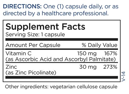 Zinc Picolinate 30 mg (Metabolic Maintenance) supplement facts