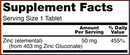 zinc 50 mg (now foods) supplement facts