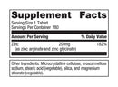 zinc a.g. (metagenics) supplement facts