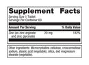 zinc a.g. (metagenics) supplement facts