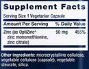 zinc caps (life extension) supplement facts