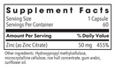 zinc citrate 50 mg allergy research group supplement facts