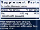zinc lozenges (life extension) supplement facts