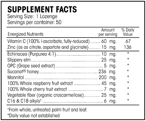 zinc & throat guard (perque) supplement facts