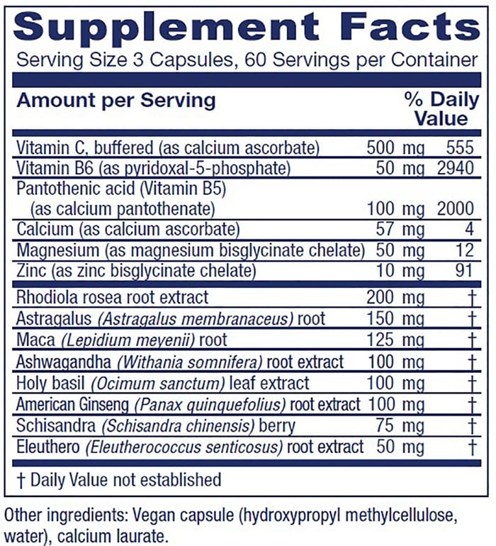 adrenal assist vitanica supplement facts