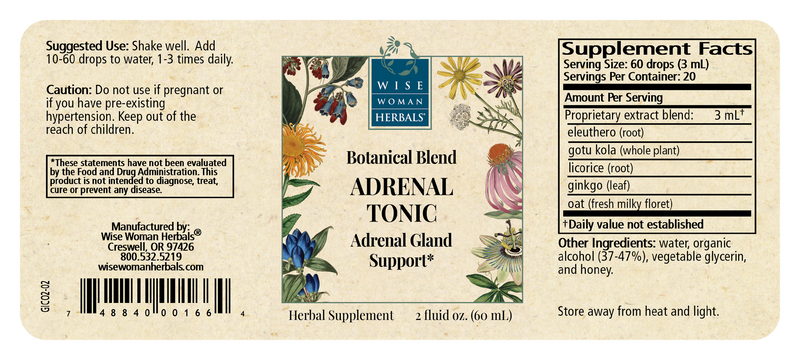 adrenal tonic wise woman herbals label