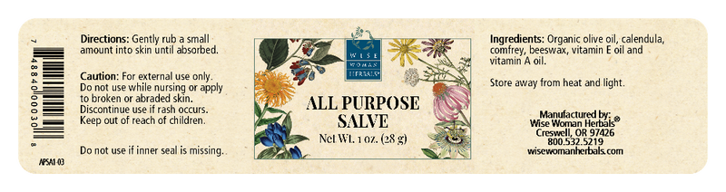all purpose salve wise woman herbals label