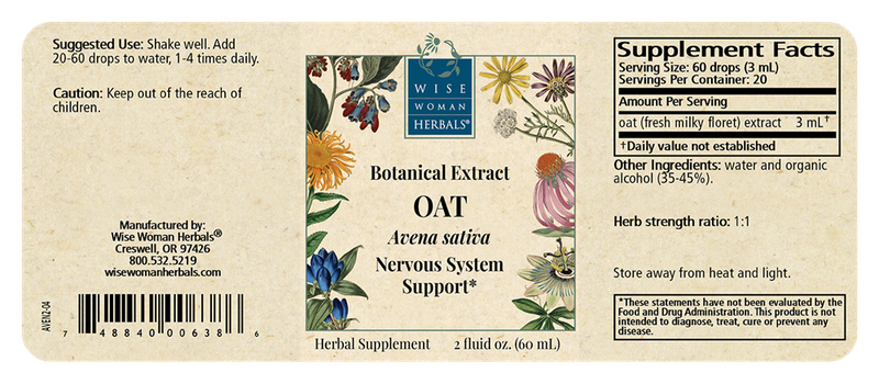avena oat wise woman herbals label
