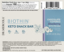 biothin keto snack bar - chocolate blueberry pecan dr. mercola label