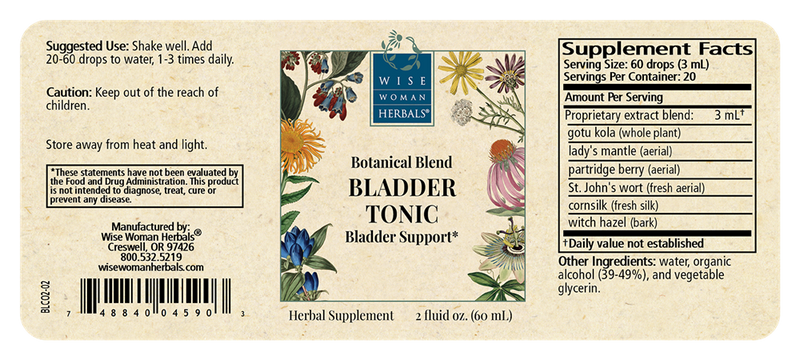 bladder tonic wise woman herbals label