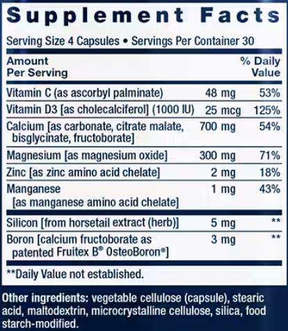 bone restore (life extension) supplement facts