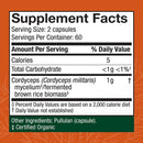 cordyceps capsules 120ct host defense supplement facts