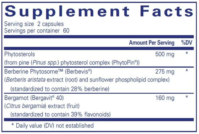 CholestePure Plus ‡ (Pure Encapsulations) 120ct supplement facts