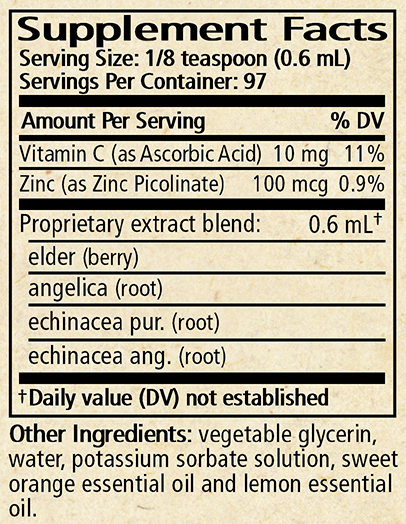 elderberry plus syrup wise woman herbals supplement facts