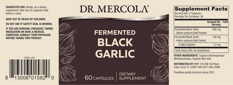 fermented black garlic dr. mercola label