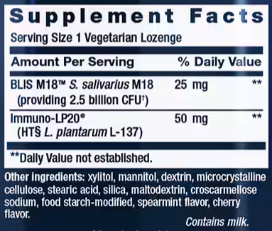 florassist probiotic oral hygiene (life extension) supplement facts
