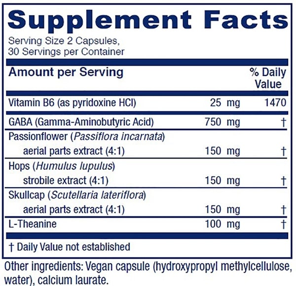 gaba ease vitanica supplement facts