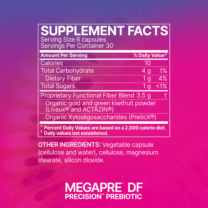 megapre dairy free microbiome labs supplement facts
