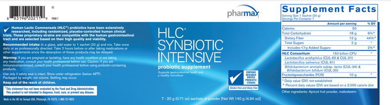 BACKORDER ONLY - HLC Synbiotic Intensive (Pharmax) label