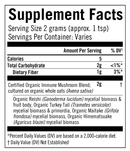 immune mushroom powder (om mushrooms) supplement facts