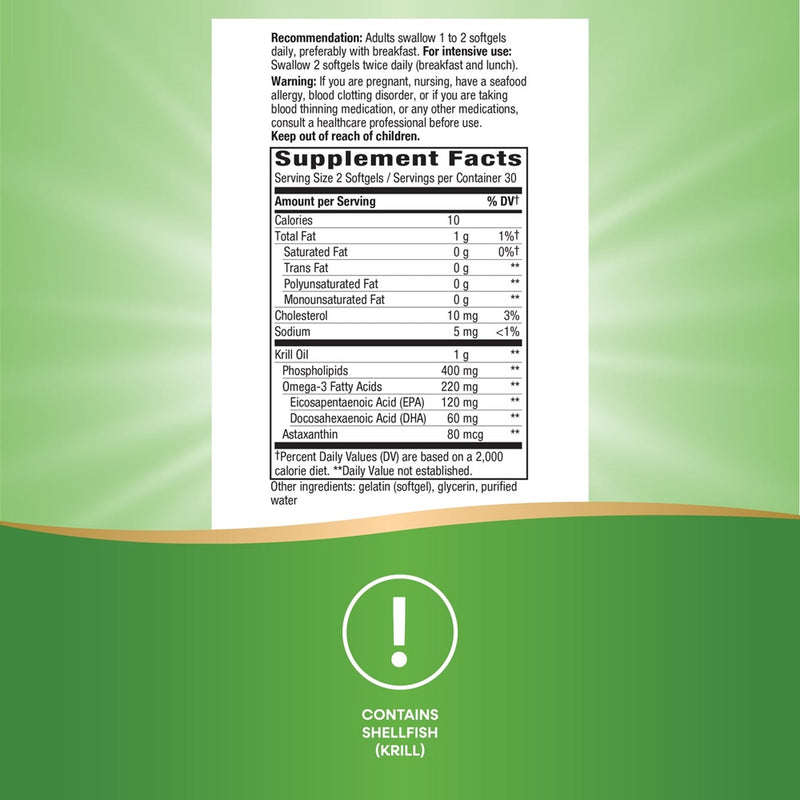 krill oil 500 mg (nature's way) supplement facts