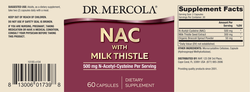 NAC with Milk Thistle (Dr. Mercola) label