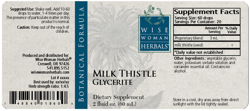 milk thistle Glycerite Wise Woman Herbals products