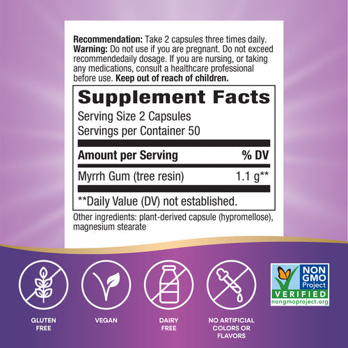 myrrh gum capsules (nature's way) supplement facts