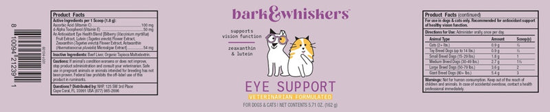 eye support for cats & dogs dr. mercola label