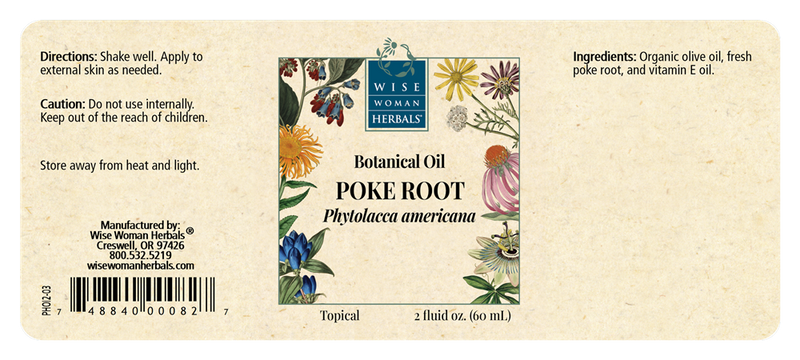 phytolacca oil wise woman herbals label