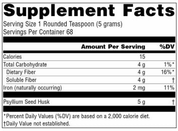 Psyllium Husk Powder supplement facts