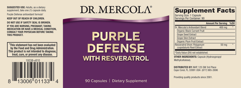 Purple Defense (Dr. Mercola) label