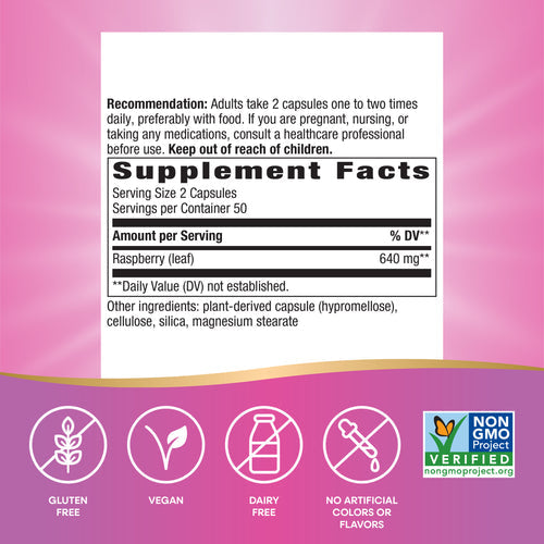 raspberry leaf capsules (nature's way) supplement facts