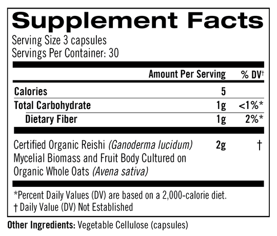 reishi capsules (om mushrooms) supplement facts