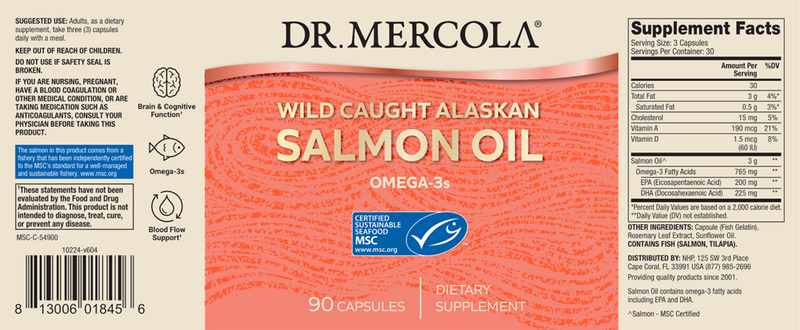 Salmon Oil (Dr. Mercola) label