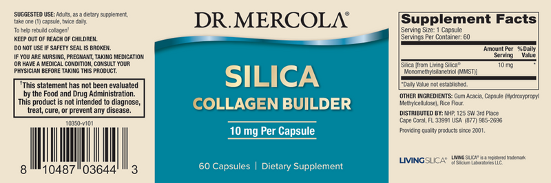 Silica Collagen Builder (Dr. Mercola) label