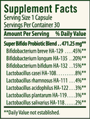 super bifido plus probiotic (flora) supplement facts