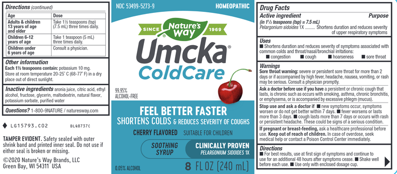 Umcka ColdCare Cherry Syrup (Nature's Way) 8oz label