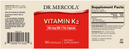 vitamin k2 dr. mercola label