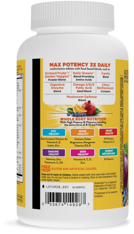Alive! Max3 Potency Multivitamin Tabs (Nature's Way) Side