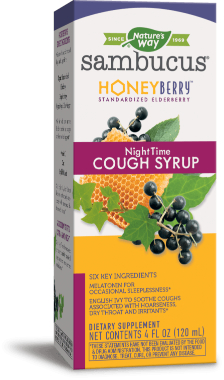 Sambucus HoneyBerry NightTime Cough Syrup 4 oz (Nature's Way)