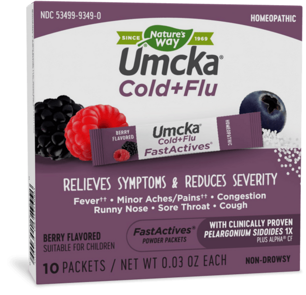 Umcka FastActives Cold & Flu Berry Tray 10 Packets (Nature's Way)
