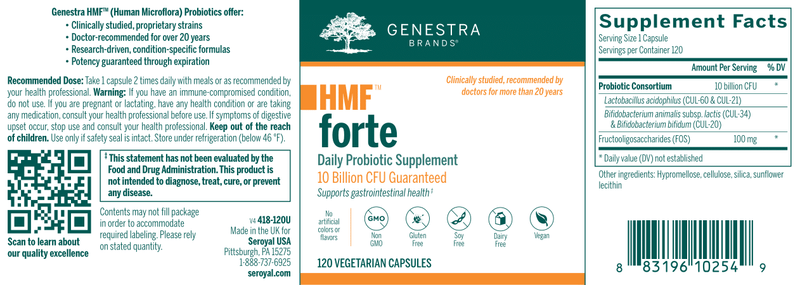 HMF Forte (Genestra) 120ct Label