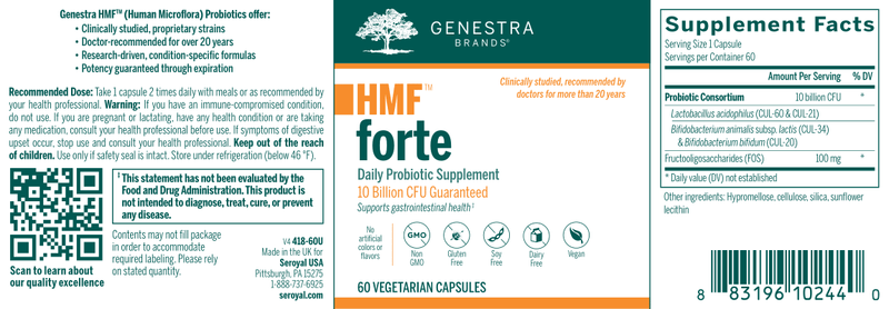 HMF Forte 60 caps Genestra label