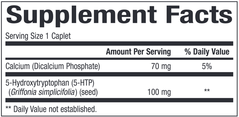 5-HTP 100 mg (Bioclinic Naturals) Supplement Facts