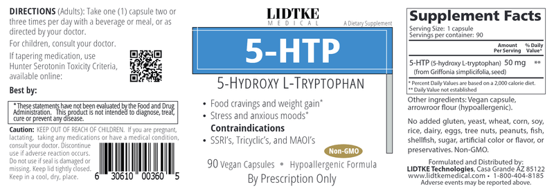 5-HTP (Lidtke Medical) Label