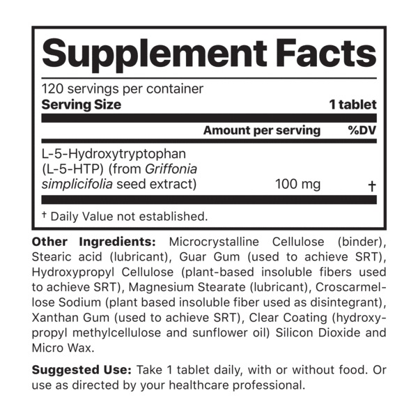 5-HTP w/SRT (Jigsaw Health) Supplement Facts
