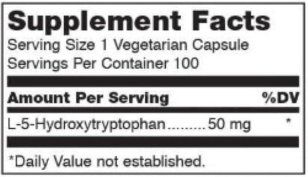 5-Htp (50 Mg) Supplement Facts Label