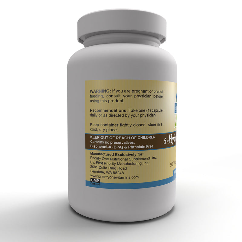 5-Hydroxy Tryptophan 100mg (Priority One Vitamins) Side 2